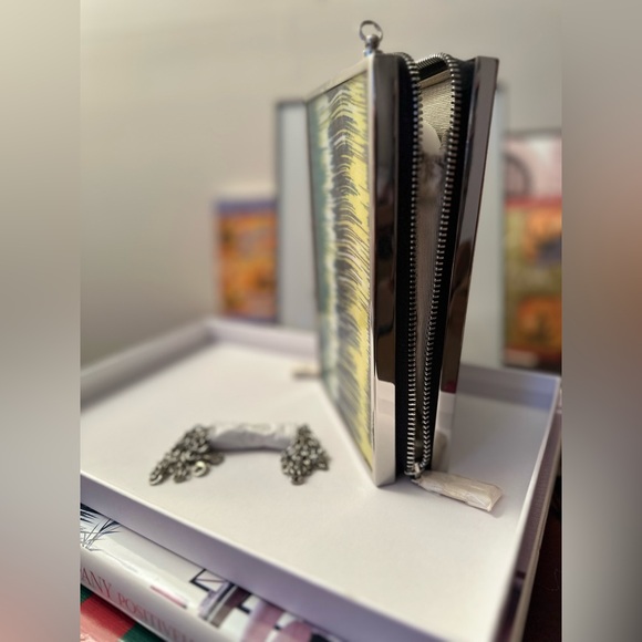 BCBGMAXAZRIA Deven Multicolor Metal and Lucite Convertible Box Bag, NWT - Picture 3 of 4